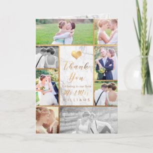 Carte De Remerciements PixDezines Photos de mariage Merci/Marbre