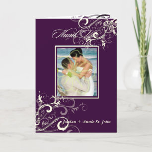Carte De Remerciements PixDezines Plum Swirls Photo Thank You cards