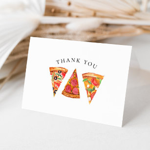 Carte de remerciements Pizza aquarelle