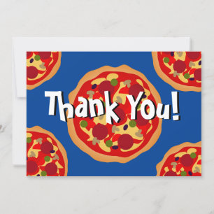 Carte De Remerciements Pizza avec toppings Anniversaire fête de remerciem