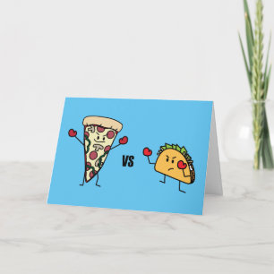 Carte De Remerciements Pizza de pepperoni CONTRE le taco : Mexicain
