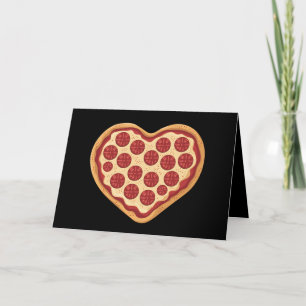 Carte De Remerciements Pizza en forme de cœur mignon pour la Saint-Valent