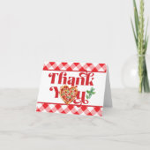 Carte De Remerciements Pizza Thème Rouge Blanc  (Devant)