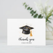 Carte De Remerciements Plafond De Diplôme Et Tassel (Debout devant)