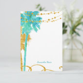 Carte De Remerciements Plage Blue Gold (Debout devant)