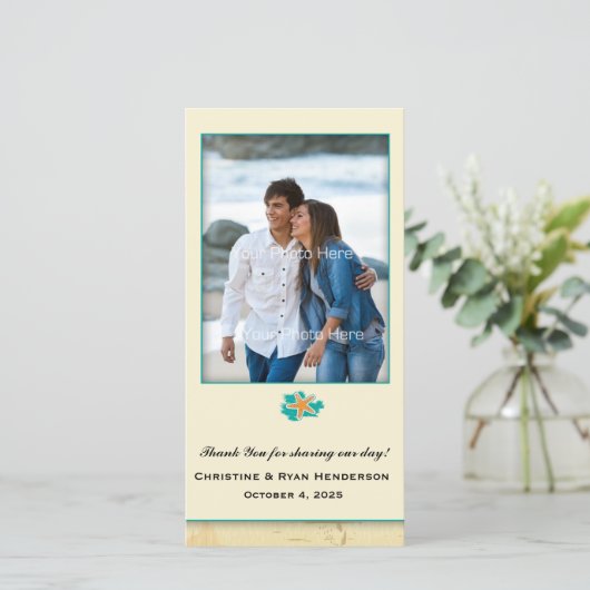 Carte De Remerciements Plage de Seashell (Debout devant)