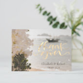 Carte De Remerciements Plage des Fleurs de Bateaux à Voile (Debout devant)