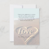 Carte De Remerciements Plage moderne avec Coeur Vellum Style Mariage (Dos)