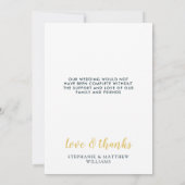 Carte De Remerciements Plage moderne Palm Gold Blue Turquoise Mariage tro (Dos)