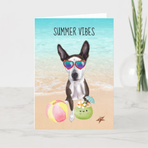 Carte De Remerciements Plage Pit Bull Terrier Mix