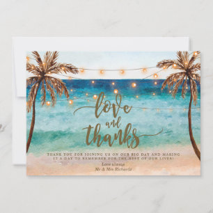 Carte De Remerciements plage tropicale d'amour et de remerciements