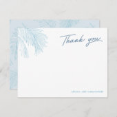 Carte De Remerciements Plage tropicale Feuille Turquoise Palm (Devant / Derrière)