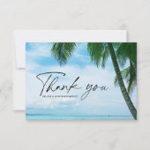 Carte De Remerciements Plage tropicale Palm Tree Océan Destination Mariag (Devant)