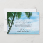 Carte De Remerciements Plage tropicale Palm Tree Océan Destination Mariag (Dos)
