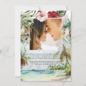 Carte De Remerciements Plage Tropicale | Photo de Mariage (Dos)