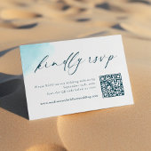 Carte De Remerciements Plage Watercolor Wedding RSVP QR Code Card