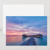 Carte De Remerciements Plages tropicales | Bungalows Maldives (Devant / Derrière)