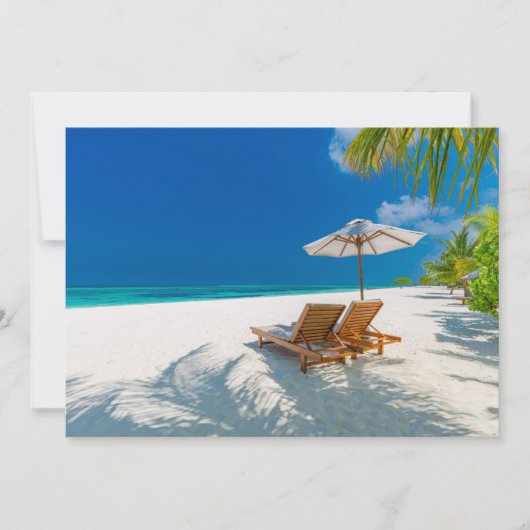 Carte De Remerciements Plages tropicales | Plage de chaises longues Bora (Devant)