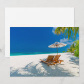 Carte De Remerciements Plages tropicales | Plage de chaises longues Bora (Devant / Derrière)