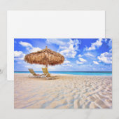 Carte De Remerciements Plages tropicales | Plage de sable d'Aruba (Devant / Derrière)