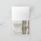 Carte De Remerciements Plaid de la Parties scintillant d'or pliée en Cart (Intérieur)
