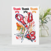 Carte De Remerciements Plaisir à ciseaux #170301 (Debout devant)