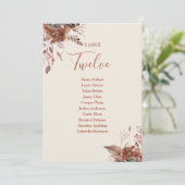 Carte De Remerciements Plan de table de mariage floral rustique (Debout devant)