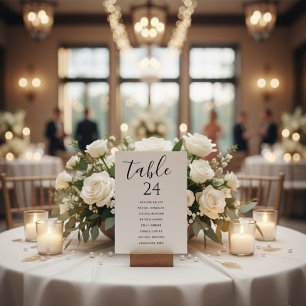 Carte De Remerciements Plan de table liste de table de mariage élégant