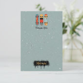 Carte De Remerciements Planche à roulettes rétro bleu cool nom personnali (Debout devant)