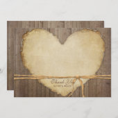 Carte De Remerciements Planches de clôture en bois rustique Notes de reme (Devant / Derrière)