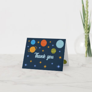 Carte De Remerciements Planètes Galaxie Étoiles Garçon Cadeau