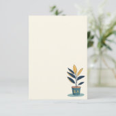 Carte De Remerciements Plante de la maison, initiales monographiques (Debout devant)