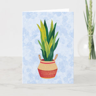 Carte De Remerciements Plante de serpent bleu peint