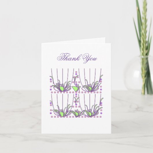 Carte De Remerciements PLANTE VERT violet (Devant)