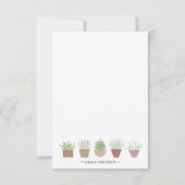 Carte De Remerciements Plantes en Pot Personnalisées (Devant)