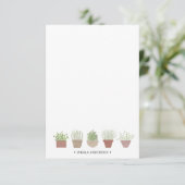 Carte De Remerciements Plantes en Pot Personnalisées (Debout devant)