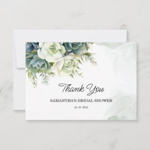 Carte De Remerciements Plantes grasses, fleurs et verdure Baby Shower de