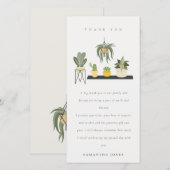 Carte De Remerciements Plantes Succulentes Feuillues en Pot Cute Shower d (Devant / Derrière)