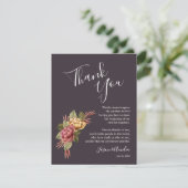 Carte De Remerciements Plaque de remerciement de mariage floral élégant (Debout devant)