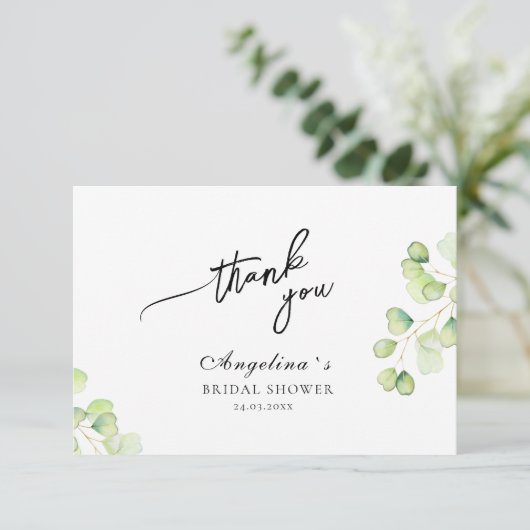 Carte de remerciements plat (Debout devant)