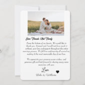 Carte de remerciements plat (Dos)