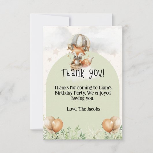 Carte de remerciements plat (Devant)