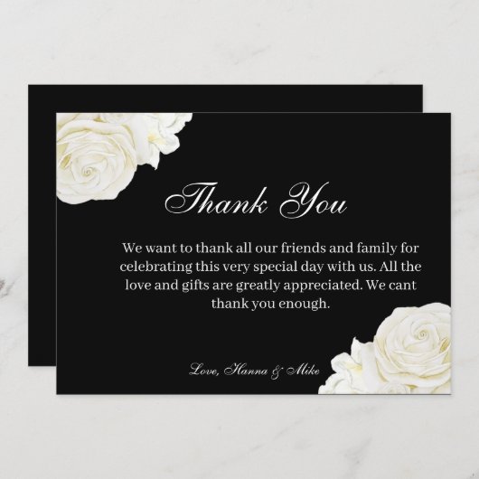 Carte de remerciements plat (Devant / Derrière)