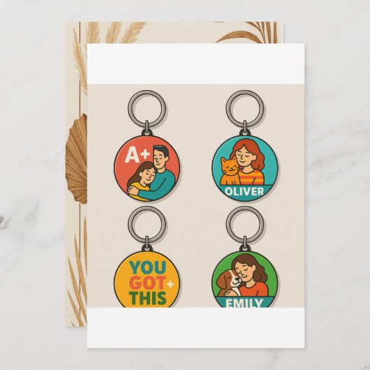 Carte de remerciements plat (Devant / Derrière)