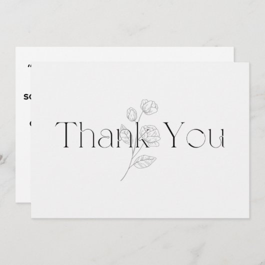 Carte de remerciements plat (Devant / Derrière)