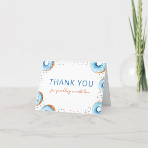 Carte de remerciements plat à goutte bleue