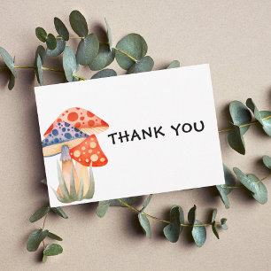 Carte de remerciements plat aux champignons mignon