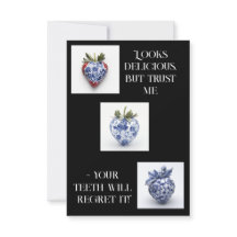 Carte de remerciements plat aux fraises de porcela