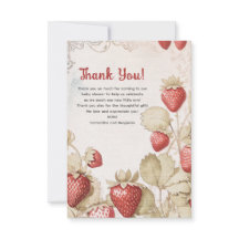 Carte de remerciements plat baby shower doux Berry