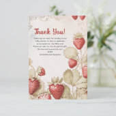 Carte de remerciements plat baby shower doux Berry (Debout devant)